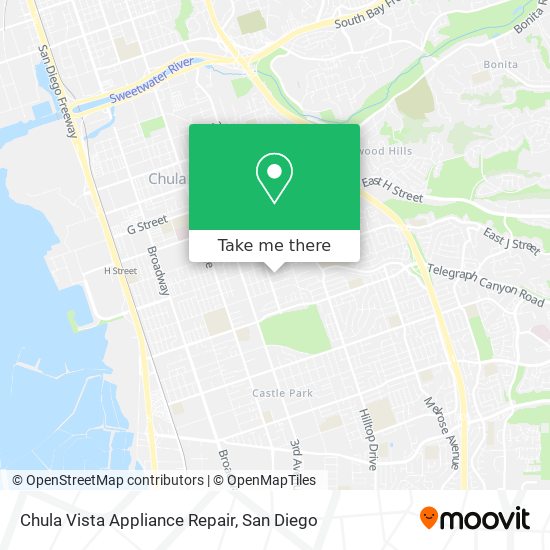 Mapa de Chula Vista Appliance Repair