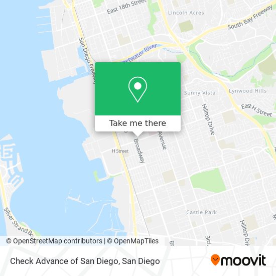 Mapa de Check Advance of San Diego