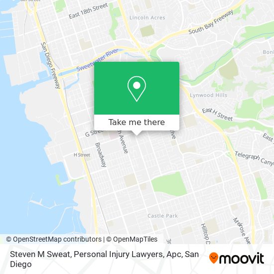 Mapa de Steven M Sweat, Personal Injury Lawyers, Apc