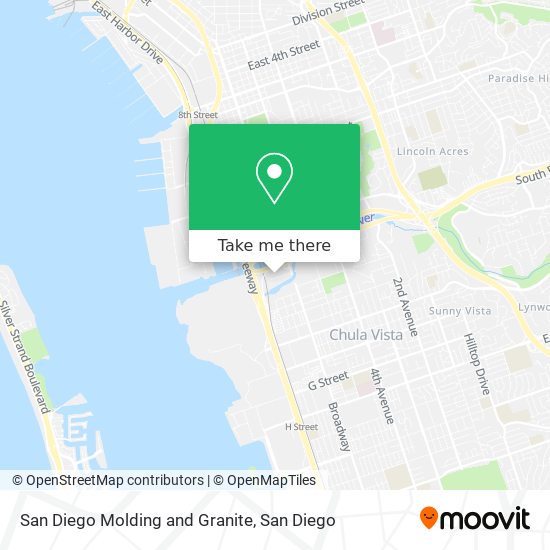 San Diego Molding and Granite map