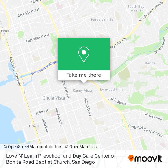 Mapa de Love N' Learn Preschool and Day Care Center of Bonita Road Baptist Church