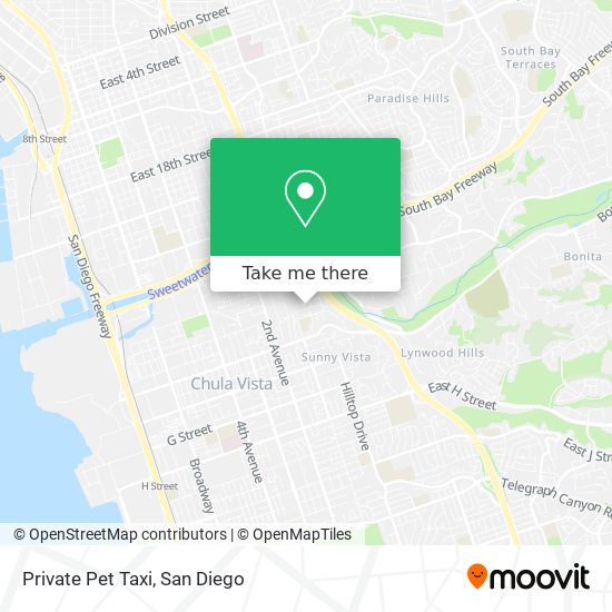 Private Pet Taxi map