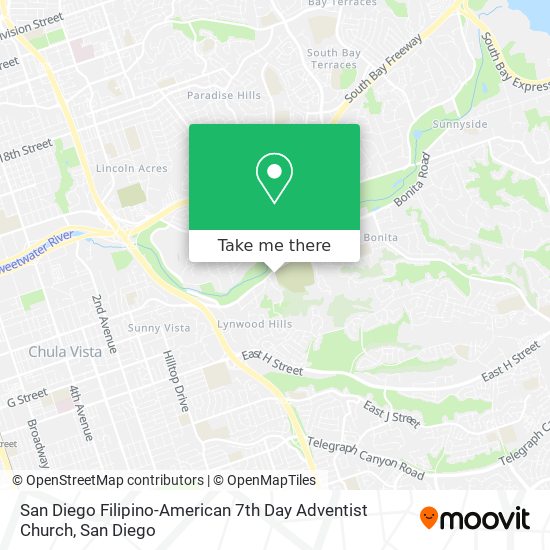 Mapa de San Diego Filipino-American 7th Day Adventist Church