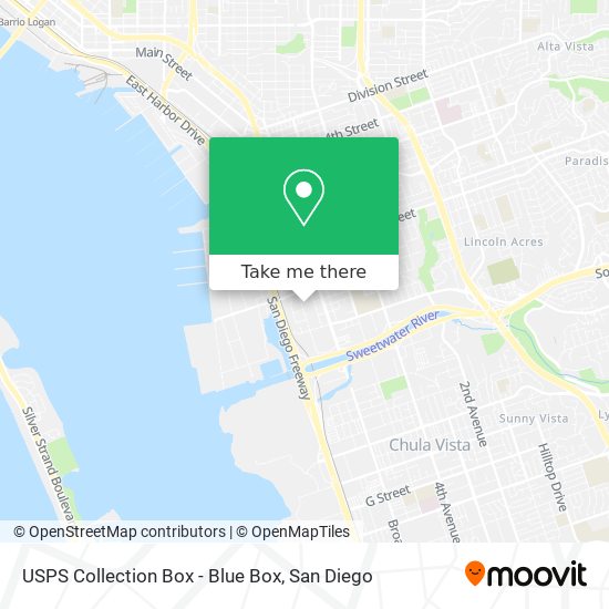 Mapa de USPS Collection Box - Blue Box