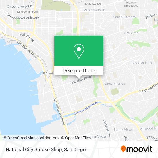 National City Smoke Shop map