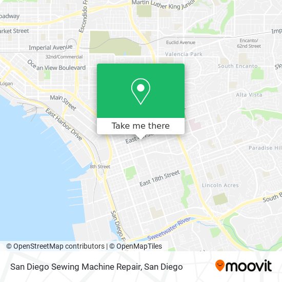 San Diego Sewing Machine Repair map