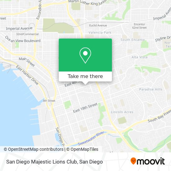 Mapa de San Diego Majestic Lions Club