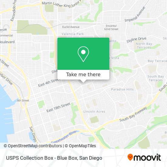 Mapa de USPS Collection Box - Blue Box