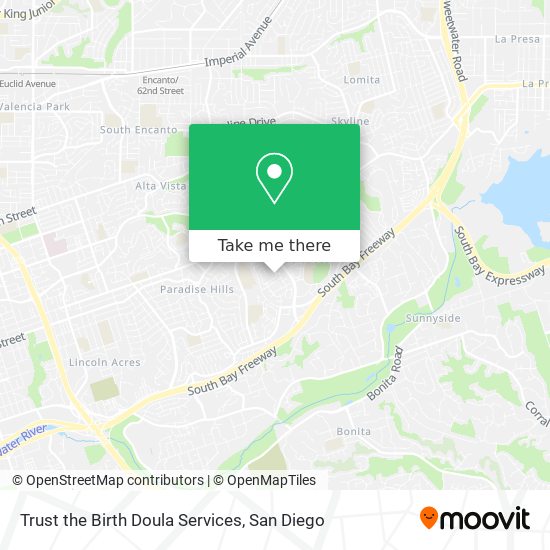 Mapa de Trust the Birth Doula Services