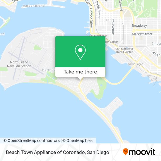 Beach Town Appliance of Coronado map