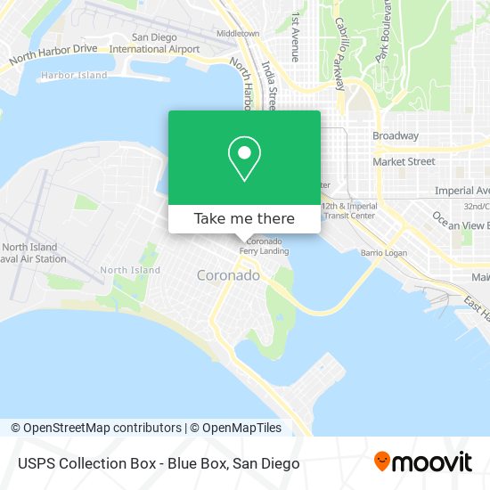 Mapa de USPS Collection Box - Blue Box