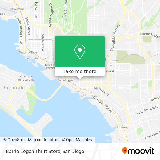 Barrio Logan Thrift Store map