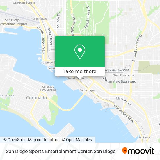 Mapa de San Diego Sports Entertainment Center