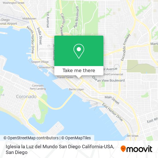 Mapa de Iglesia la Luz del Mundo San Diego California-USA