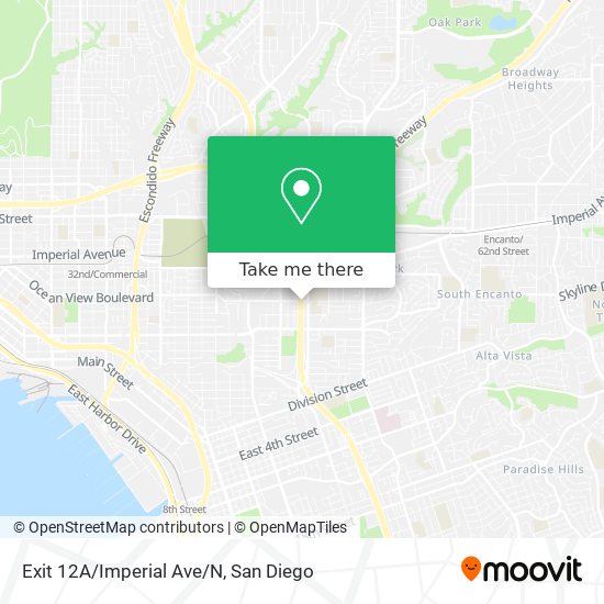 Exit 12A/Imperial Ave/N map