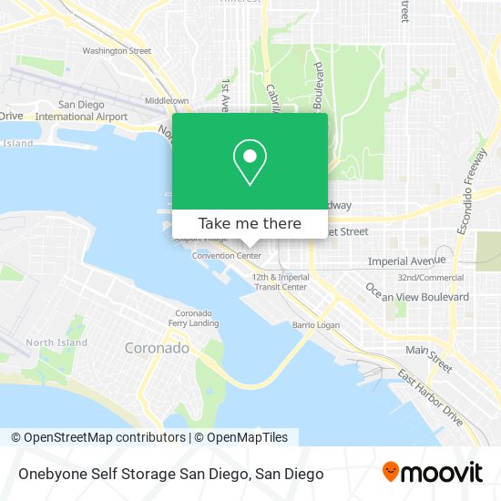 Mapa de Onebyone Self Storage San Diego