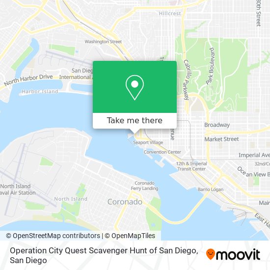 Operation City Quest Scavenger Hunt of San Diego map