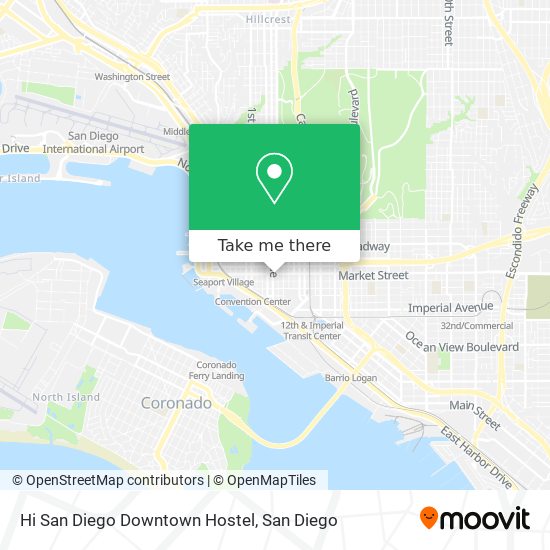 Hi San Diego Downtown Hostel map