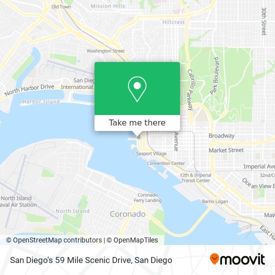 Mapa de San Diego's 59 Mile Scenic Drive