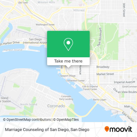 Marriage Counseling of San Diego map
