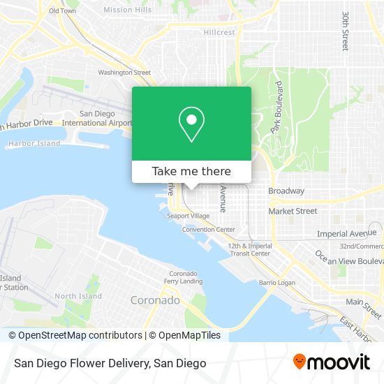 Mapa de San Diego Flower Delivery