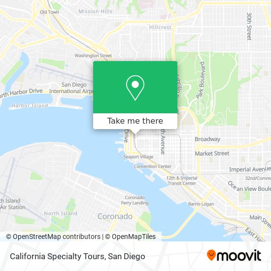 California Specialty Tours map