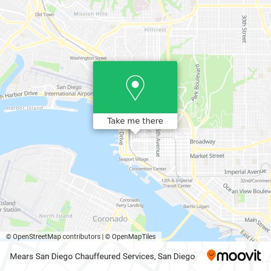 Mapa de Mears San Diego Chauffeured Services