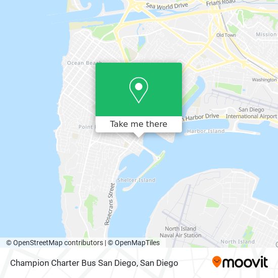 Champion Charter Bus San Diego map