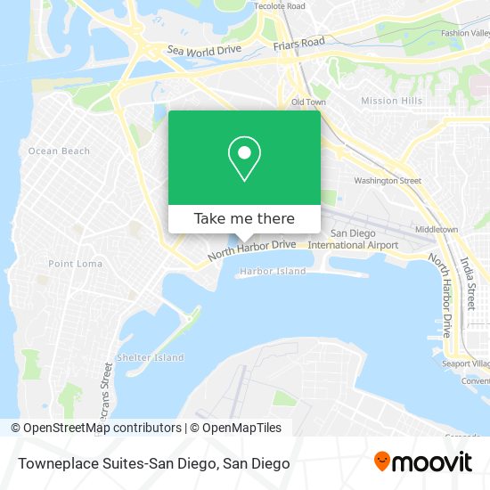 Mapa de Towneplace Suites-San Diego