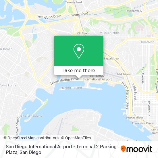 Mapa de San Diego International Airport - Terminal 2 Parking Plaza