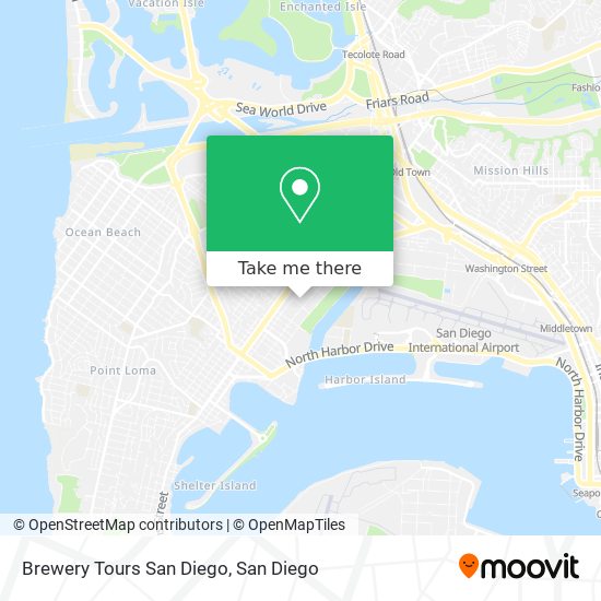 Mapa de Brewery Tours San Diego