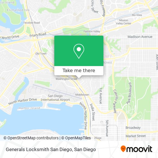 Mapa de Generals Locksmith San Diego
