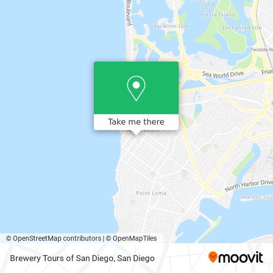 Mapa de Brewery Tours of San Diego