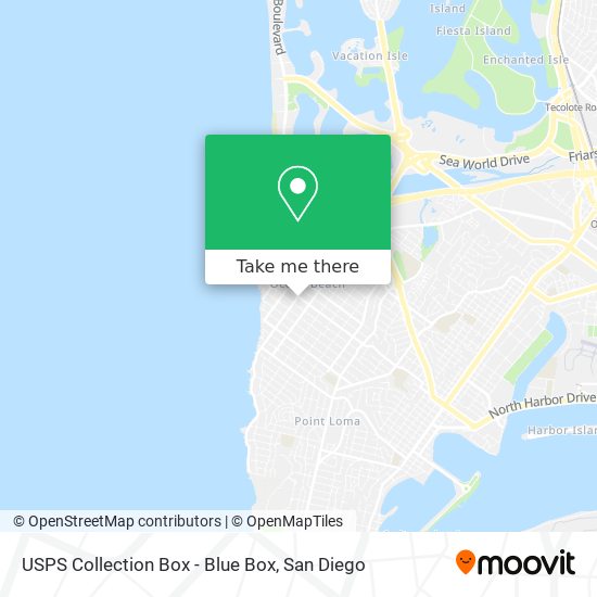 Mapa de USPS Collection Box - Blue Box