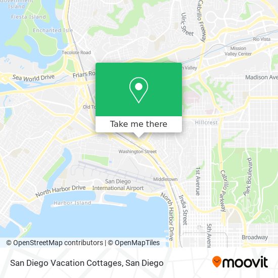 San Diego Vacation Cottages map