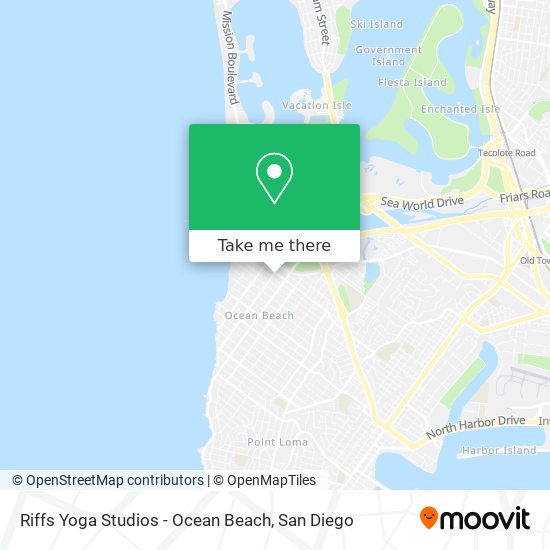 Mapa de Riffs Yoga Studios - Ocean Beach