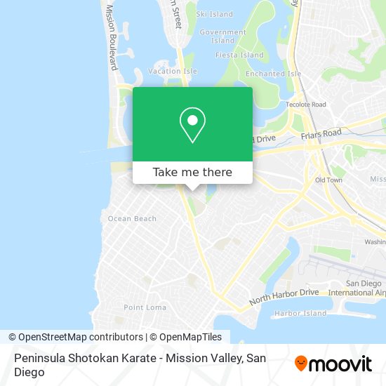 Mapa de Peninsula Shotokan Karate - Mission Valley