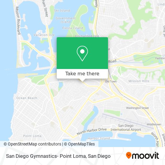 San Diego Gymnastics- Point Loma map