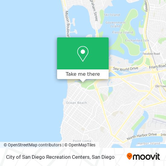 City of San Diego Recreation Centers map