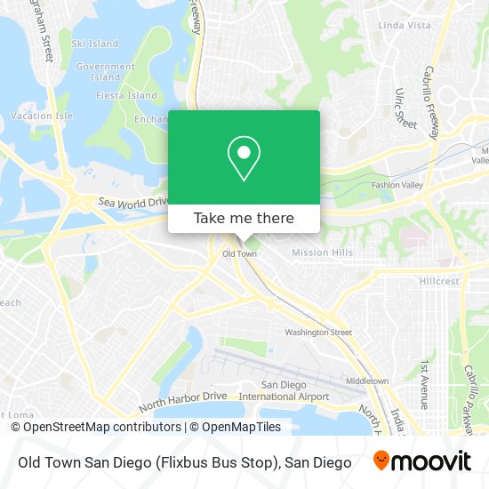 Mapa de Old Town San Diego (Flixbus Bus Stop)