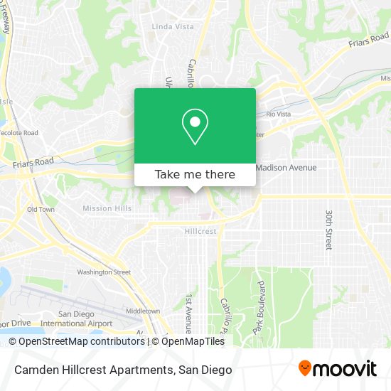 Mapa de Camden Hillcrest Apartments