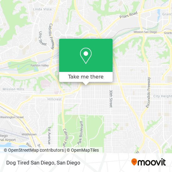 Dog Tired San Diego map