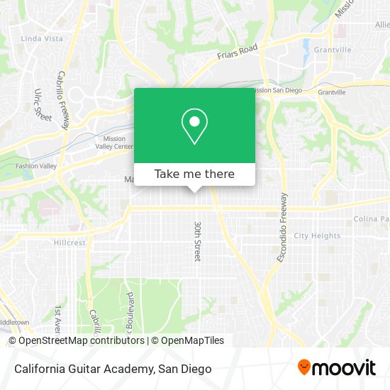 California Guitar Academy map
