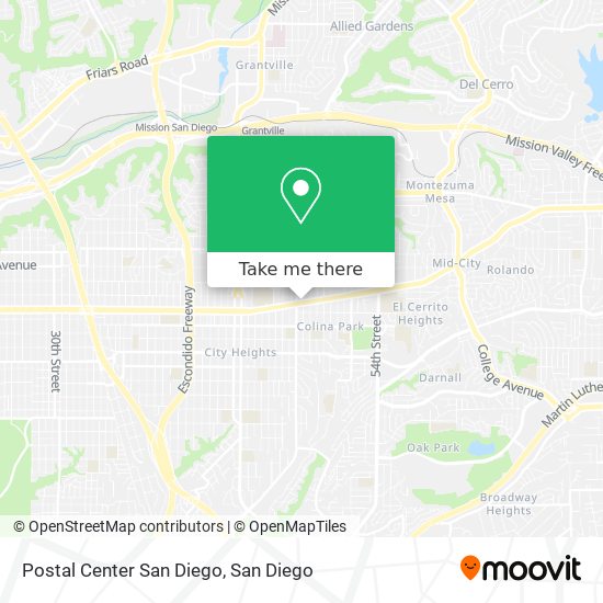 Postal Center San Diego map