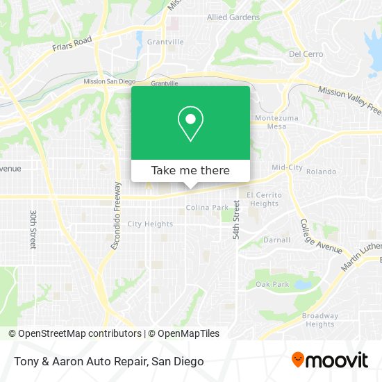 Mapa de Tony & Aaron Auto Repair