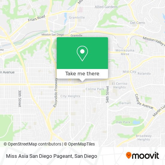 Mapa de Miss Asia San Diego Pageant