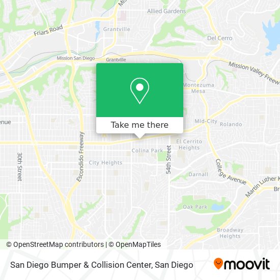 Mapa de San Diego Bumper & Collision Center