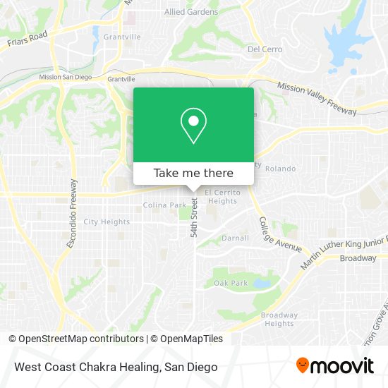 West Coast Chakra Healing map