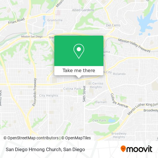 Mapa de San Diego Hmong Church