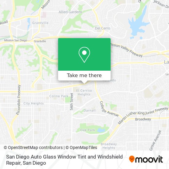 San Diego Auto Glass Window Tint and Windshield Repair map